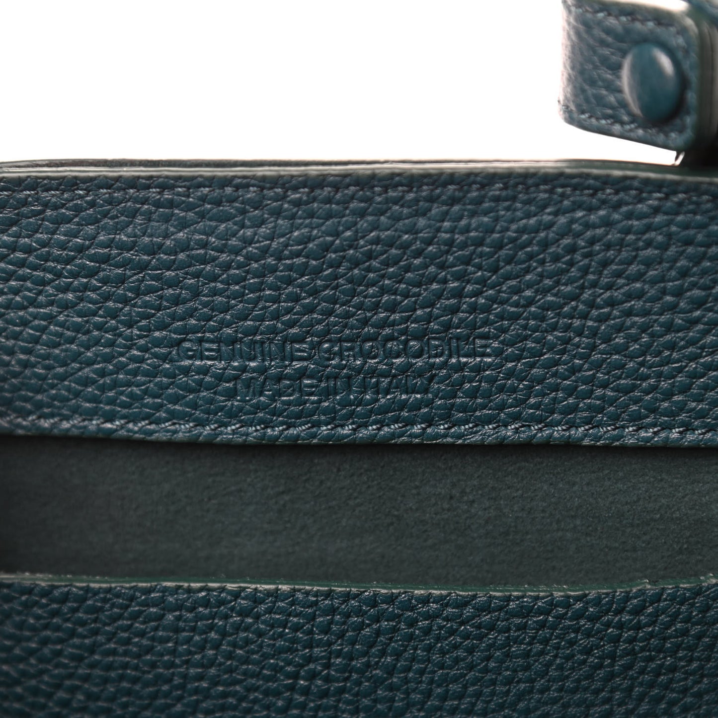 Calfskin Crocodile Mini Cristie Satchel Blue Green