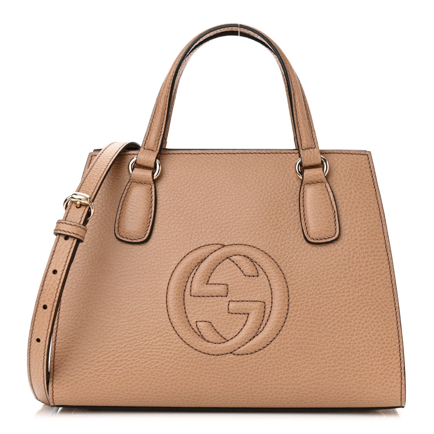 Dollar Calfskin Medium Soho Top Handle Satchel Camelia