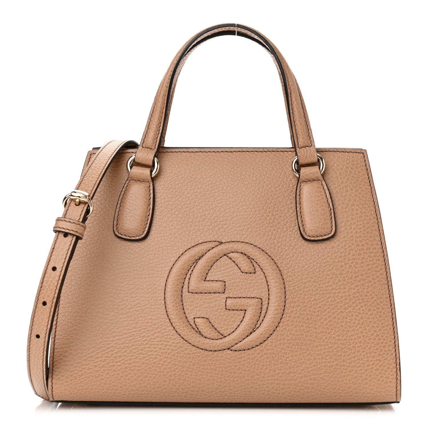 Gucci Dollar Calfskin Medium Soho Top Handle Satchel Camelia 1 of 11