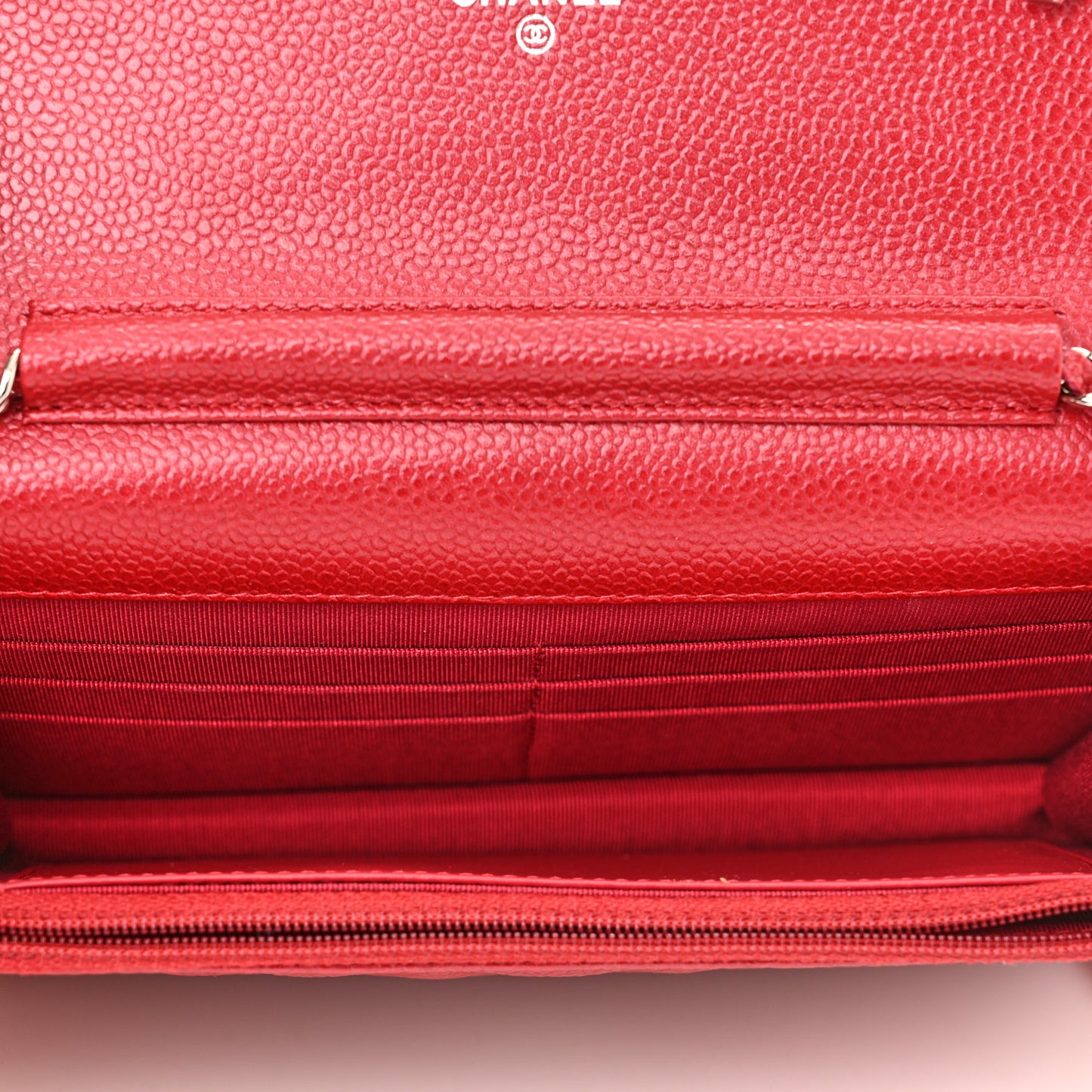 Caviar Quilted Wallet On Chain WOC Red