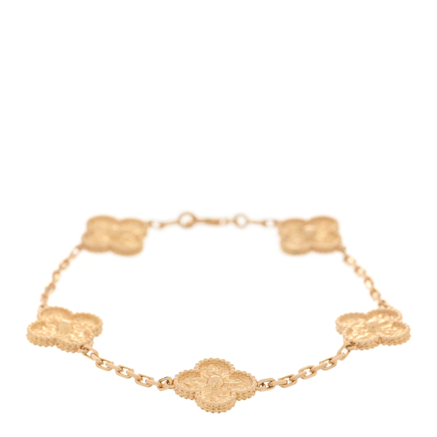 Van Cleef & Arpels 18K Yellow Gold 5 Motifs Vintage Alhambra Bracelet 1 of 3