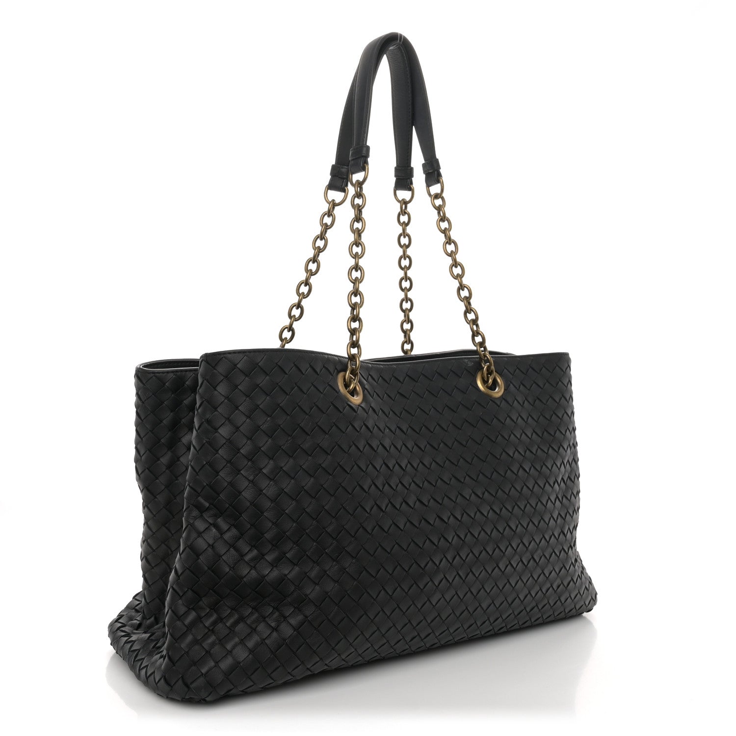 Bottega Veneta Nappa Intrecciato Medium Classic Chain Strap Tote Black 3 of 13