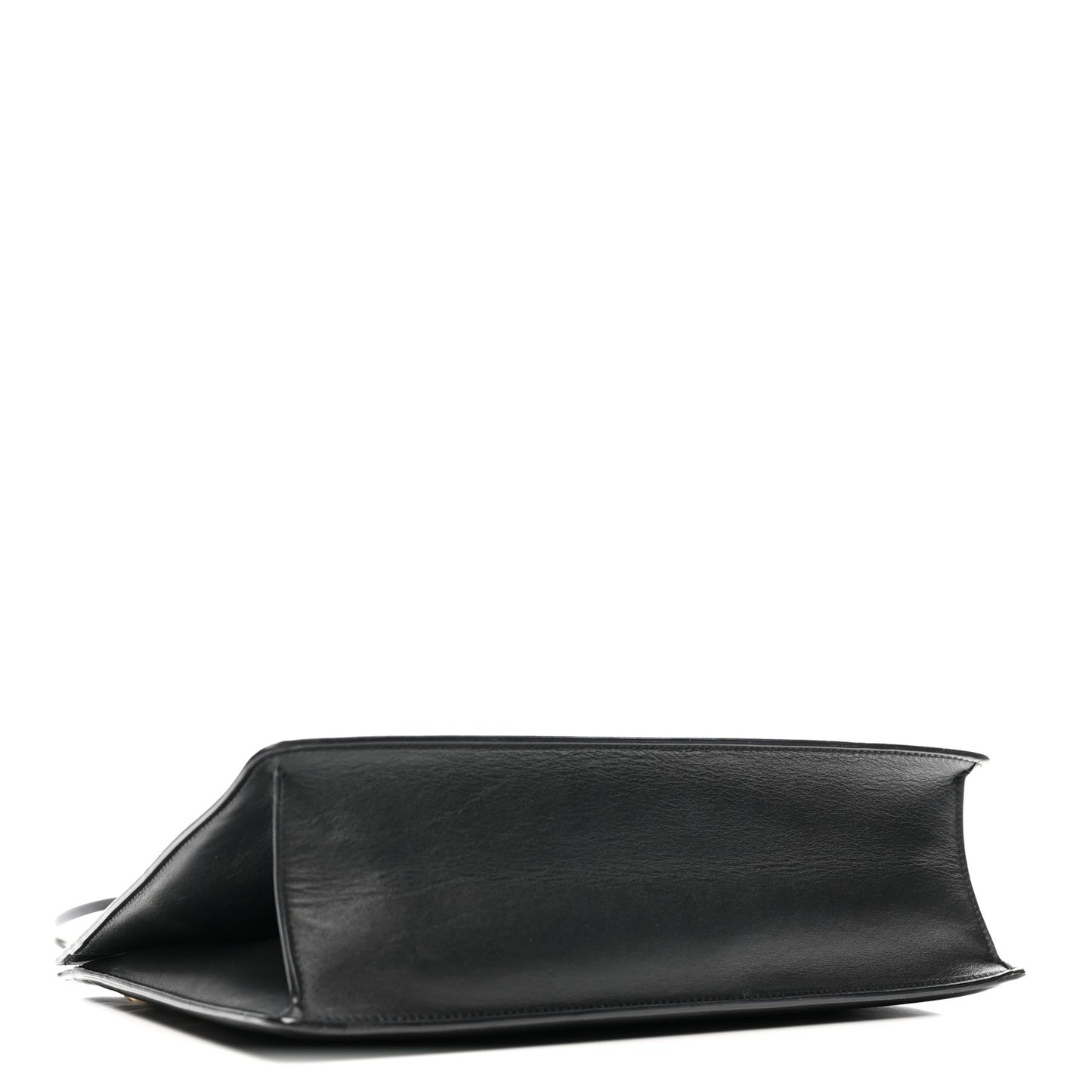 Smooth Calfskin Medium Clasp Shoulder Bag Black