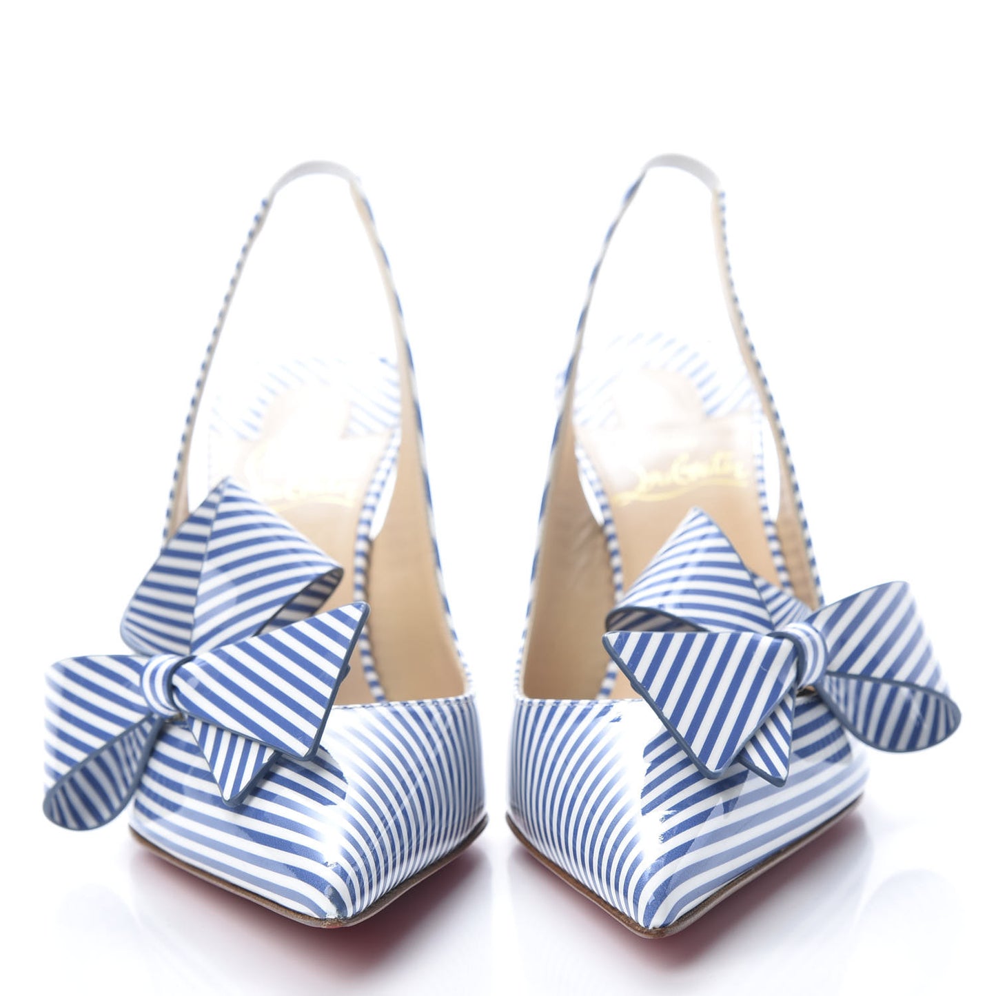 Patent Stripes Clare Nodo 80 Pumps 35 Jeans White