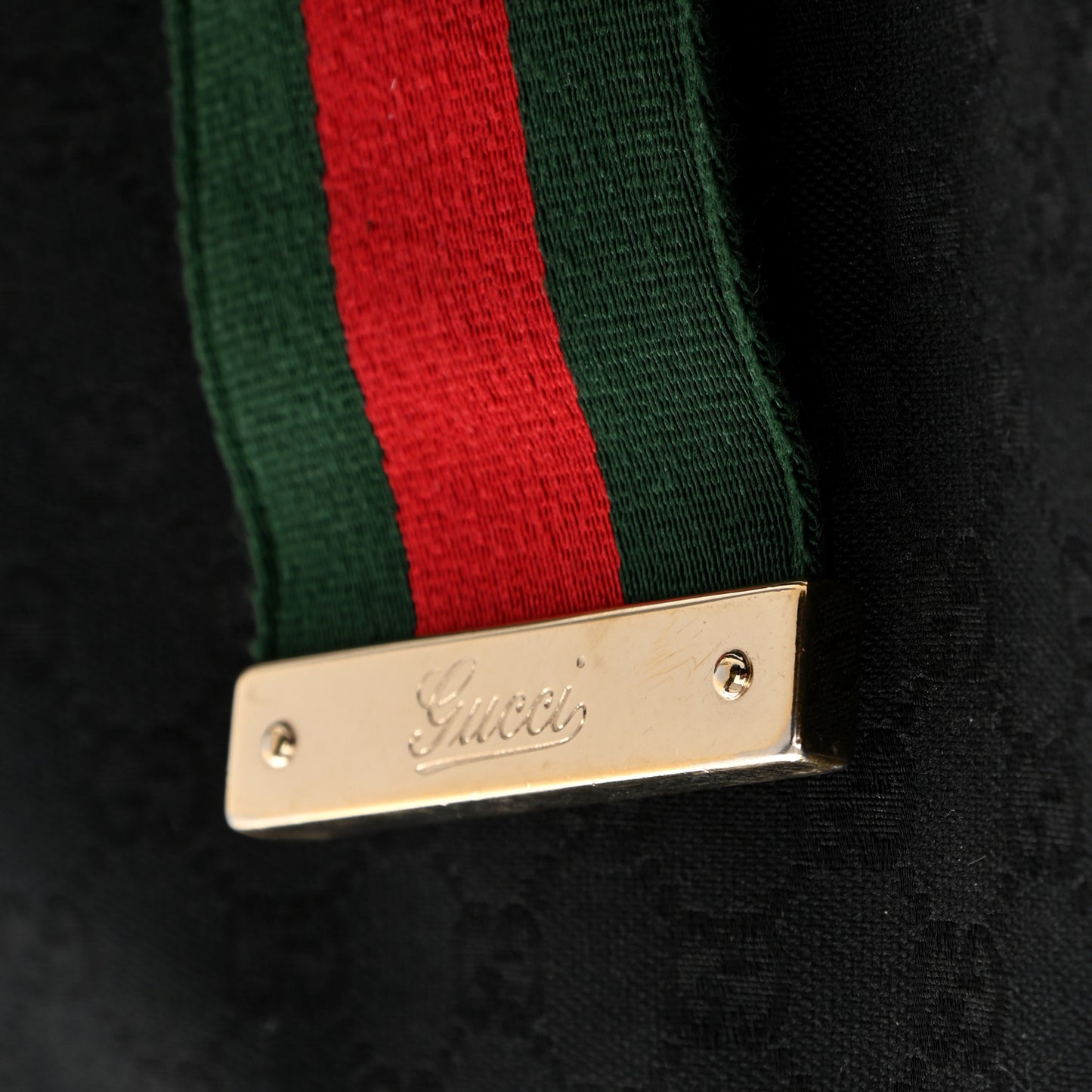 Monogram Large New Ladies Web Hobo Black