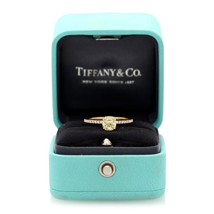 Tiffany 18K Yellow Gold Fancy Yellow Diamond 1.07ct Novo Cushion Cut Engagement Ring 54 6.75 6 of 6