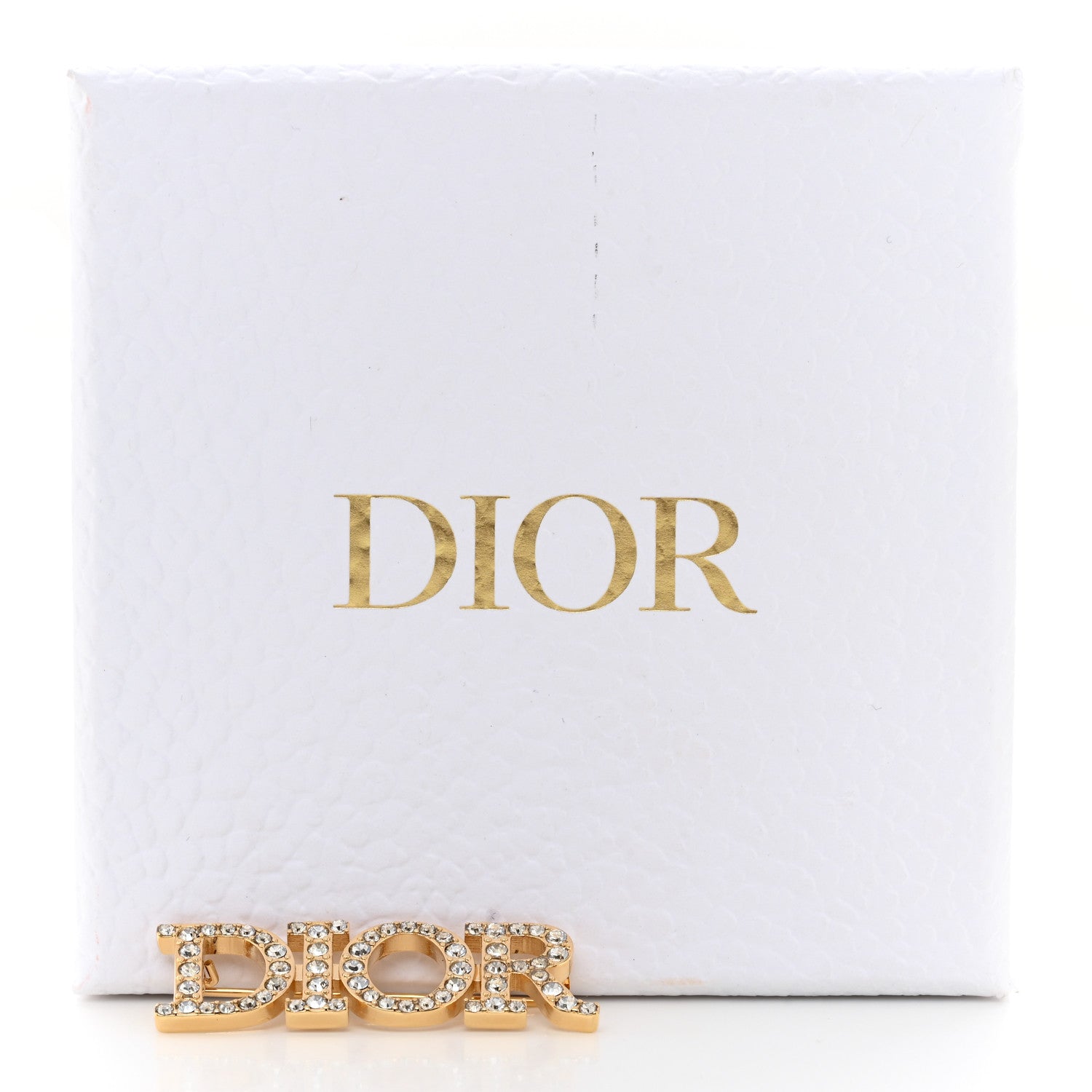 Christian Dior Crystal Dior Logo Brooch Gold 3 of 3