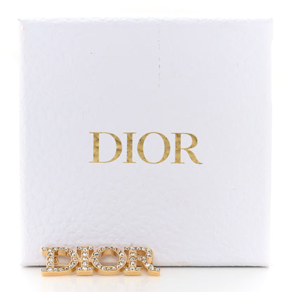 Christian Dior Crystal Dior Logo Brooch Gold 3 of 3