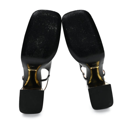 Gucci Malaga Kid Horsebit 75mm Slingback Pumps 39.5 Black 6 of 9