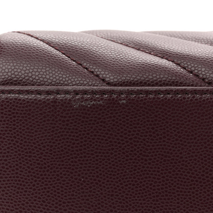 Saint Laurent Grain de Poudre Matelasse Chevron Medium Tribeca Shopping Bag Rouge Legion 11 of 11