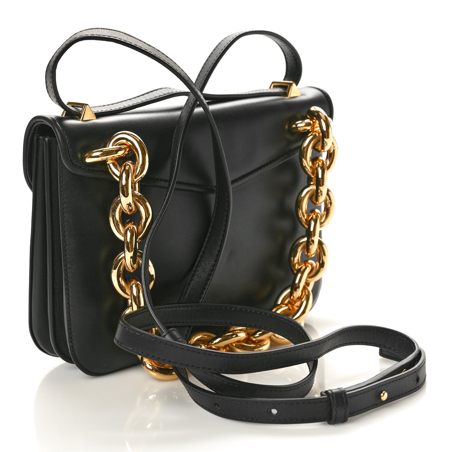 Bottega Veneta Calfskin Mount Envelope Bag Black 2 of 10