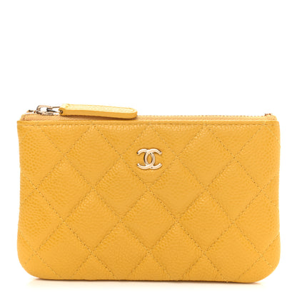 Chanel Caviar Quilted Small Cosmetic Case Yellow 1 of 7