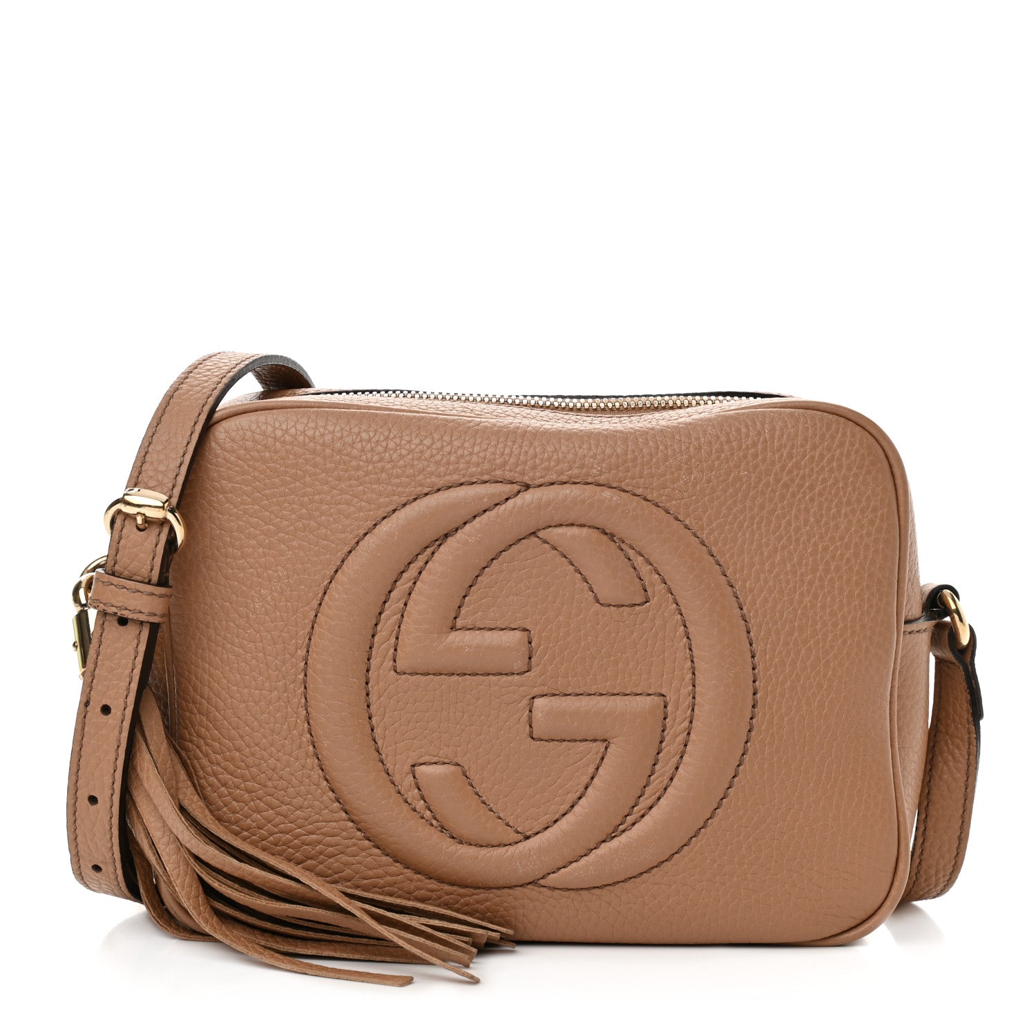 Gucci Pebbled Calfskin Small Soho Disco Bag Camelia 1 of 11