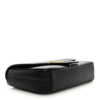 Prada Saffiano Flap Shoulder Bag Black 4 of 9