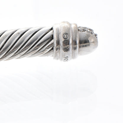 David Yurman Sterling Silver Pave Diamond 5mm Cable Classics Bracelet 5 of 5