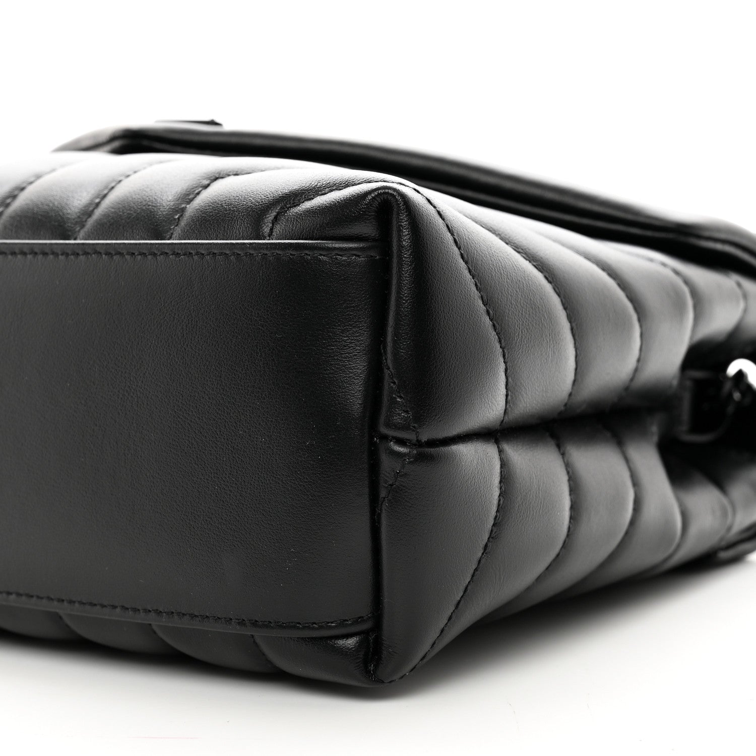 Saint Laurent Calfskin Y Quilted Monogram Monochrome Small Loulou Chain Satchel Black 10 of 10