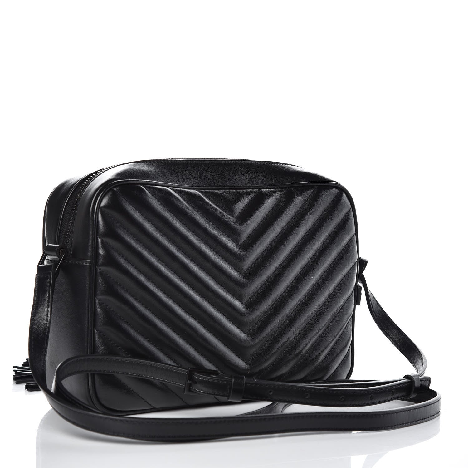 Saint Laurent Calfskin Matelasse Monogram Lou Camera Bag Black 3 of 10