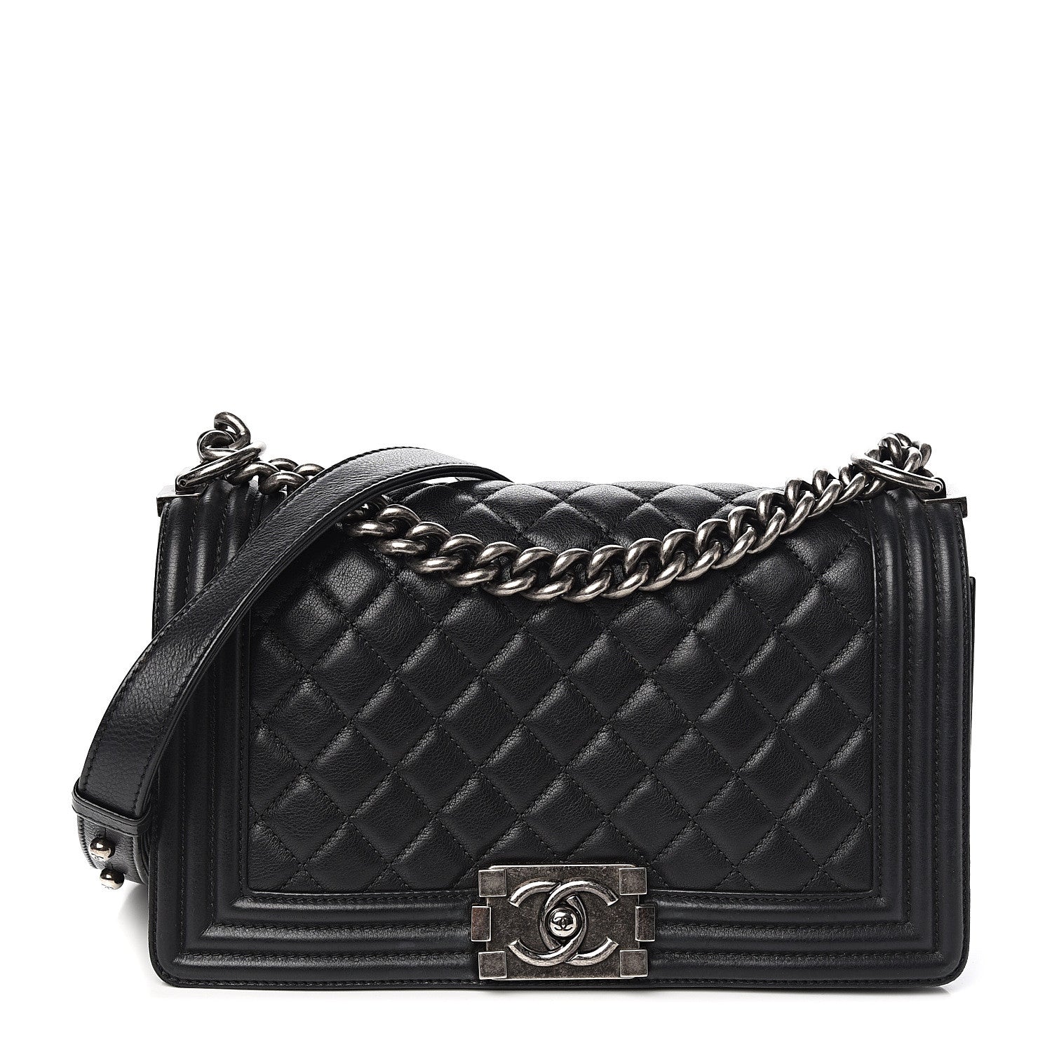 Chanel Calfskin Quilted Medium Boy Flap Black 1 of 12