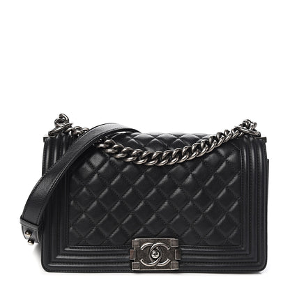 Chanel Calfskin Quilted Medium Boy Flap Black 1 of 12