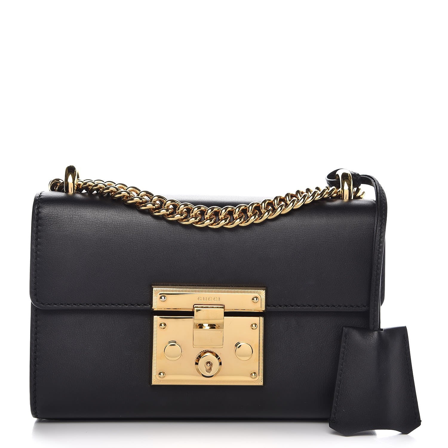 Gucci Calfskin Small Padlock Shoulder Bag Black 1 of 10