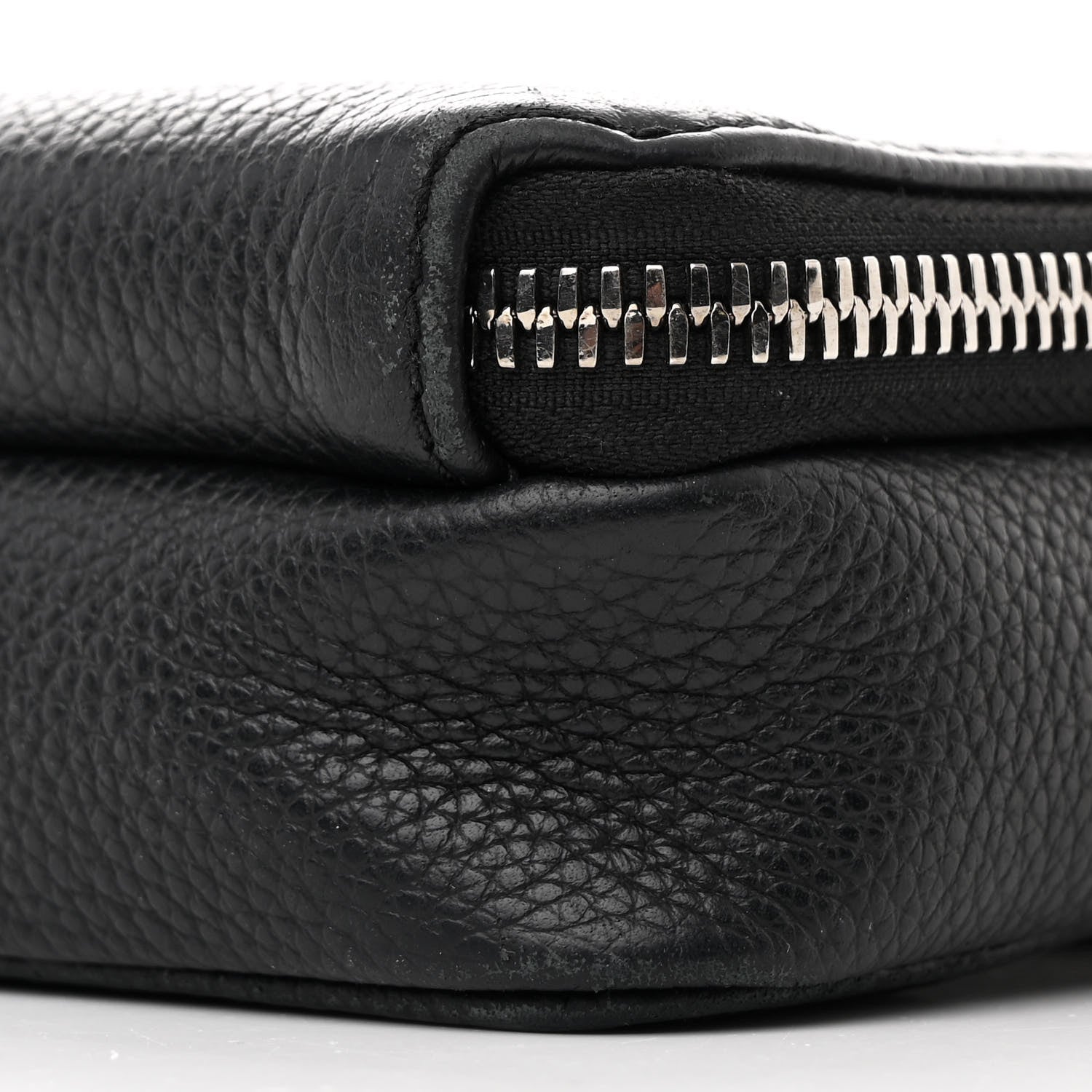 Christian Dior Grained Calfskin Double Zip Crossbody Black 1661296