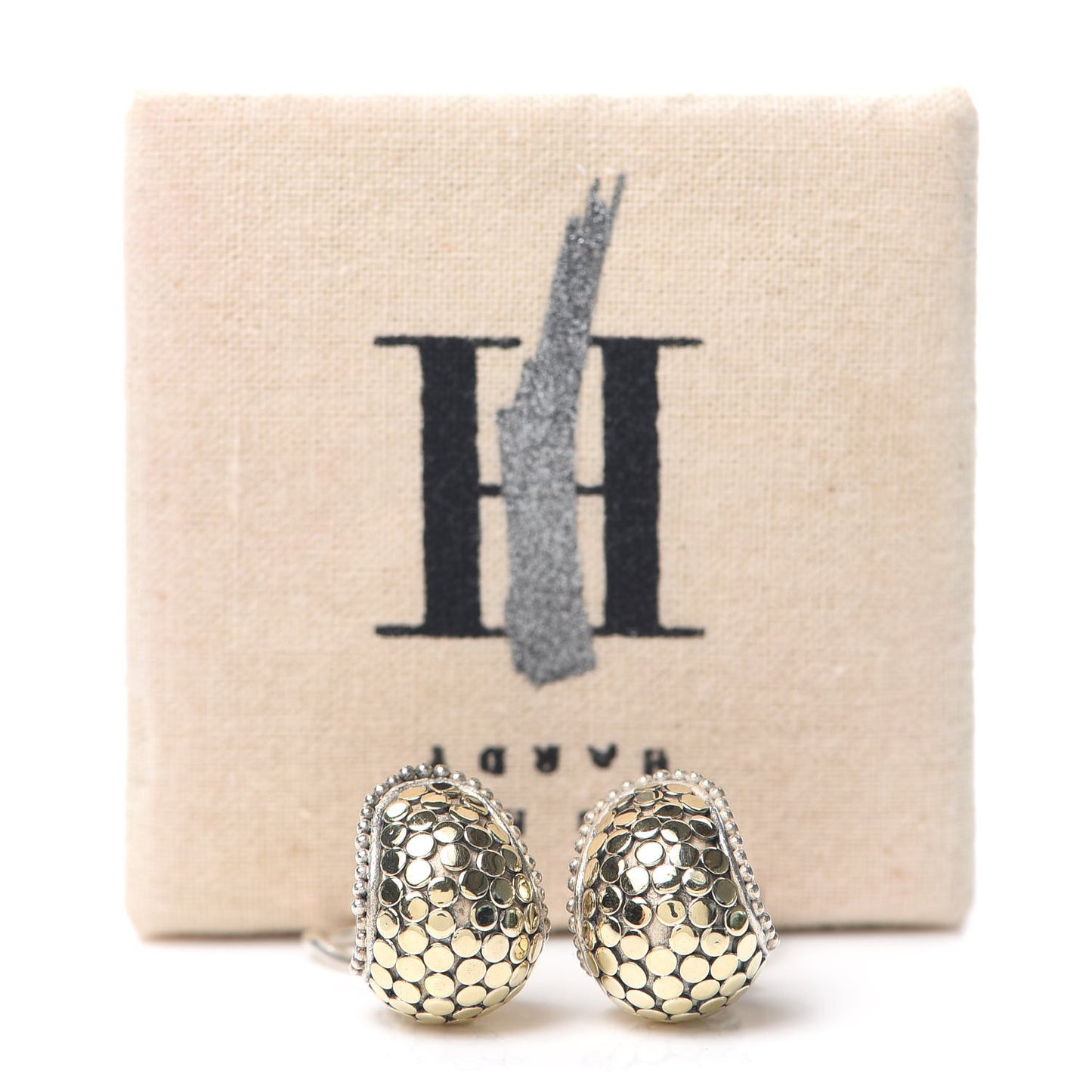 Sterling Silver 18K Yellow Gold Buddha Belly Dot Earrings