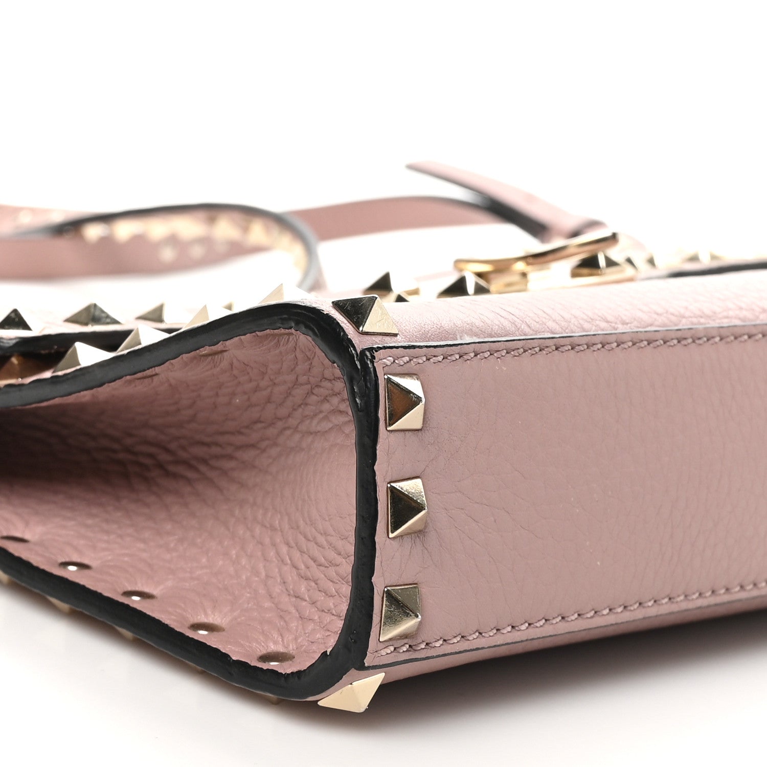 Valentino Garavani Pebbled Calfskin Medium Rockstud Flip Lock Crossbody Bag Poudre 8 of 9