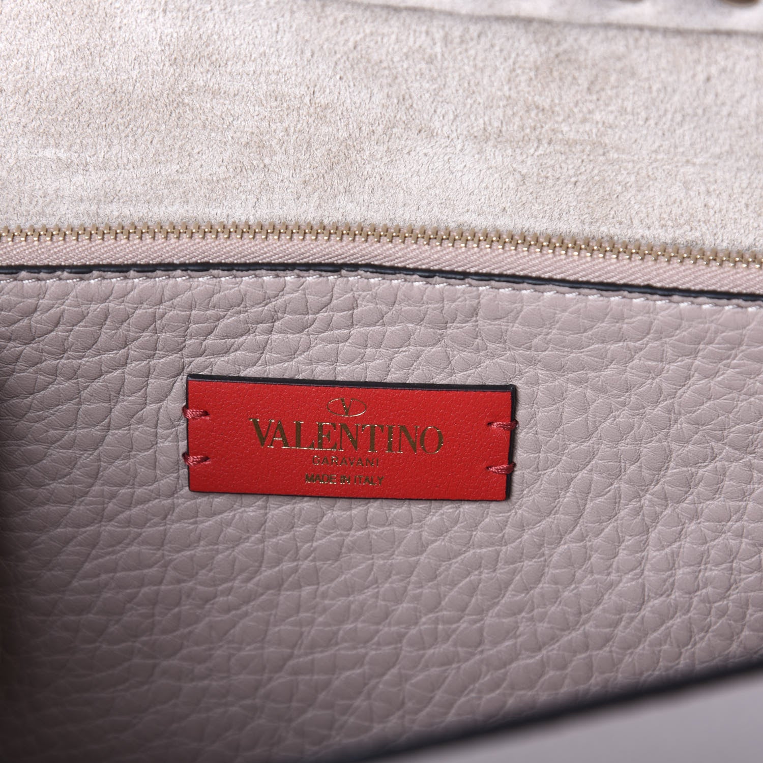 Valentino Garavani Pebble Calfskin Rockstud Side Slip Wristlet Clutch Poudre 6 of 8