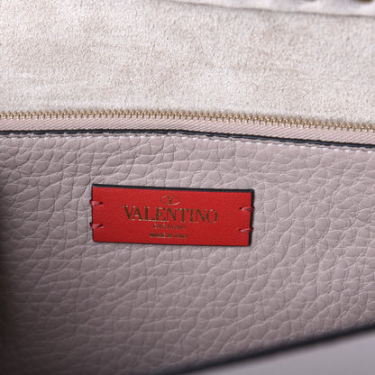 Valentino Garavani Pebble Calfskin Rockstud Side Slip Wristlet Clutch Poudre 6 of 8