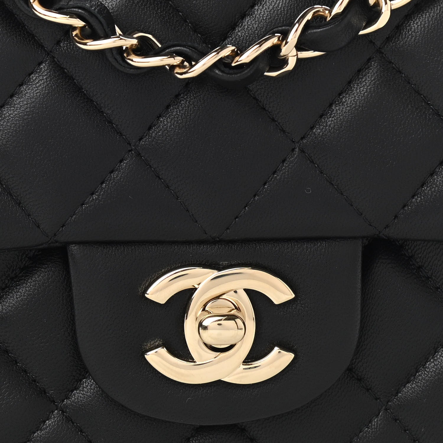 Chanel Lambskin Quilted Mini Rectangular Flap Black 9 of 12