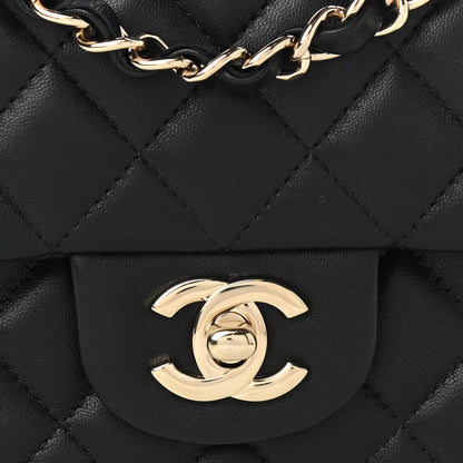 Chanel Lambskin Quilted Mini Rectangular Flap Black 9 of 12