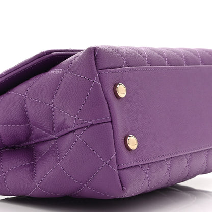 Chanel Caviar Quilted Mini Coco Handle Flap Purple 9 of 10