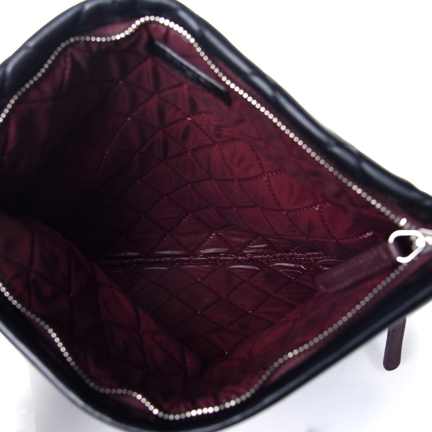 Lambskin Quilted CC Beauty Clutch Black