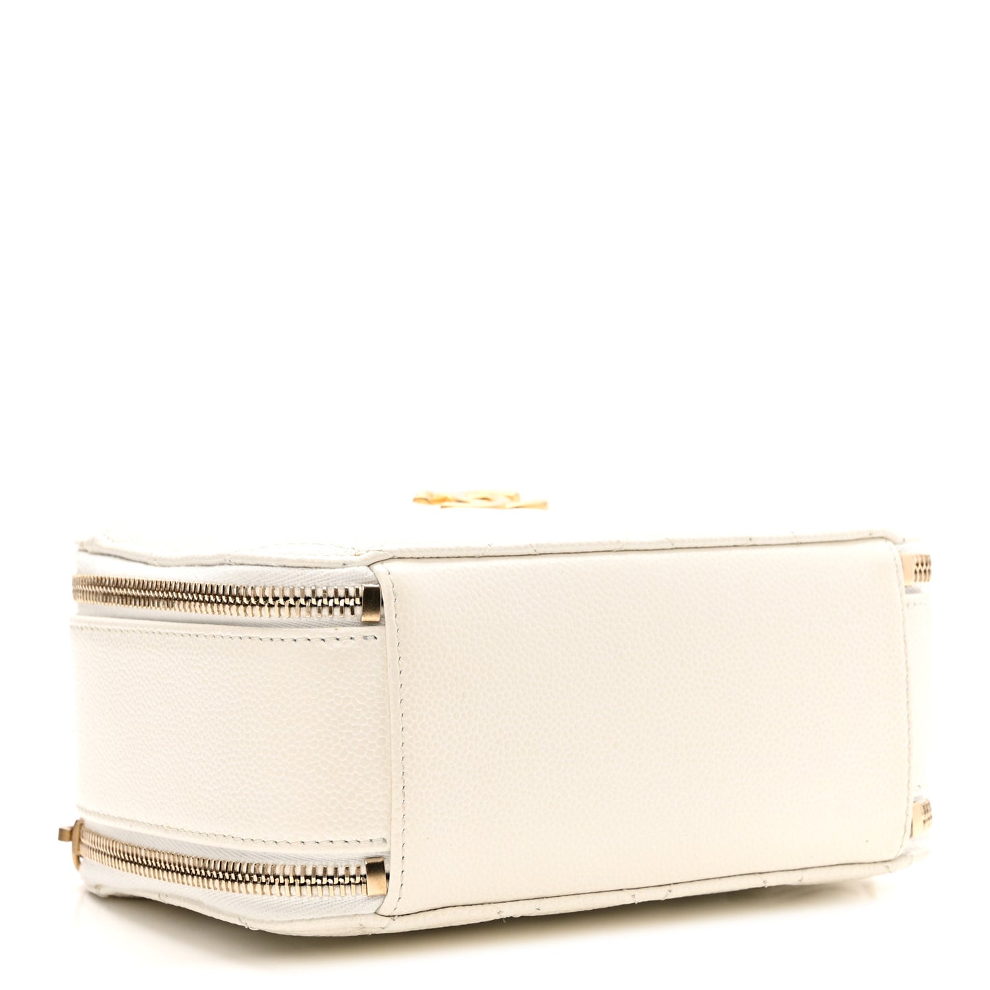 Caviar Quilted Chain Top Handle Vanity Case White