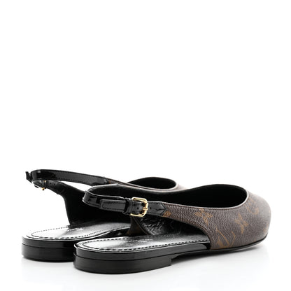 Louis Vuitton Patent Monogram Cherie Slingback Ballerina Flats 37 4 of 8