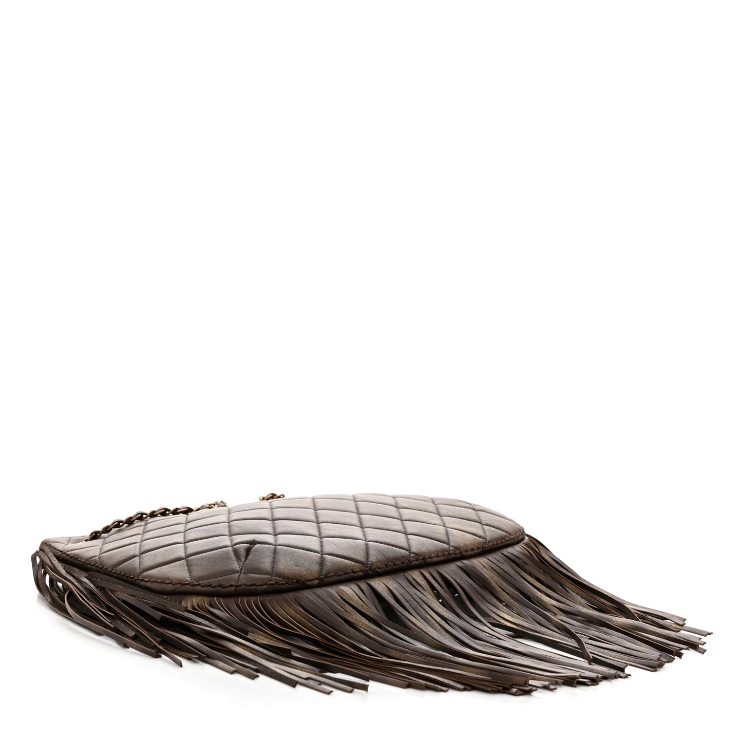 Calfskin Quilted Into The Fringe Hobo Brown