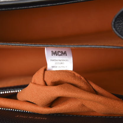 MCM Grained Calfskin Medium Patricia Park Avenue Satchel Black 9 of 11