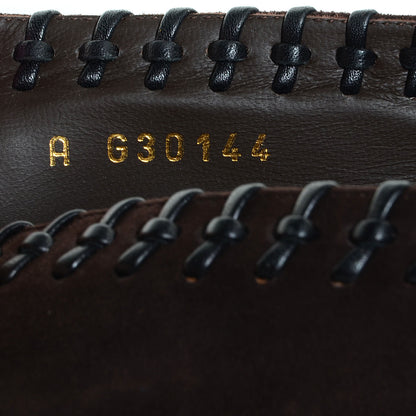 Chanel Suede CC Cap Toe Stitched Flats 38.5 Brown 6 of 6