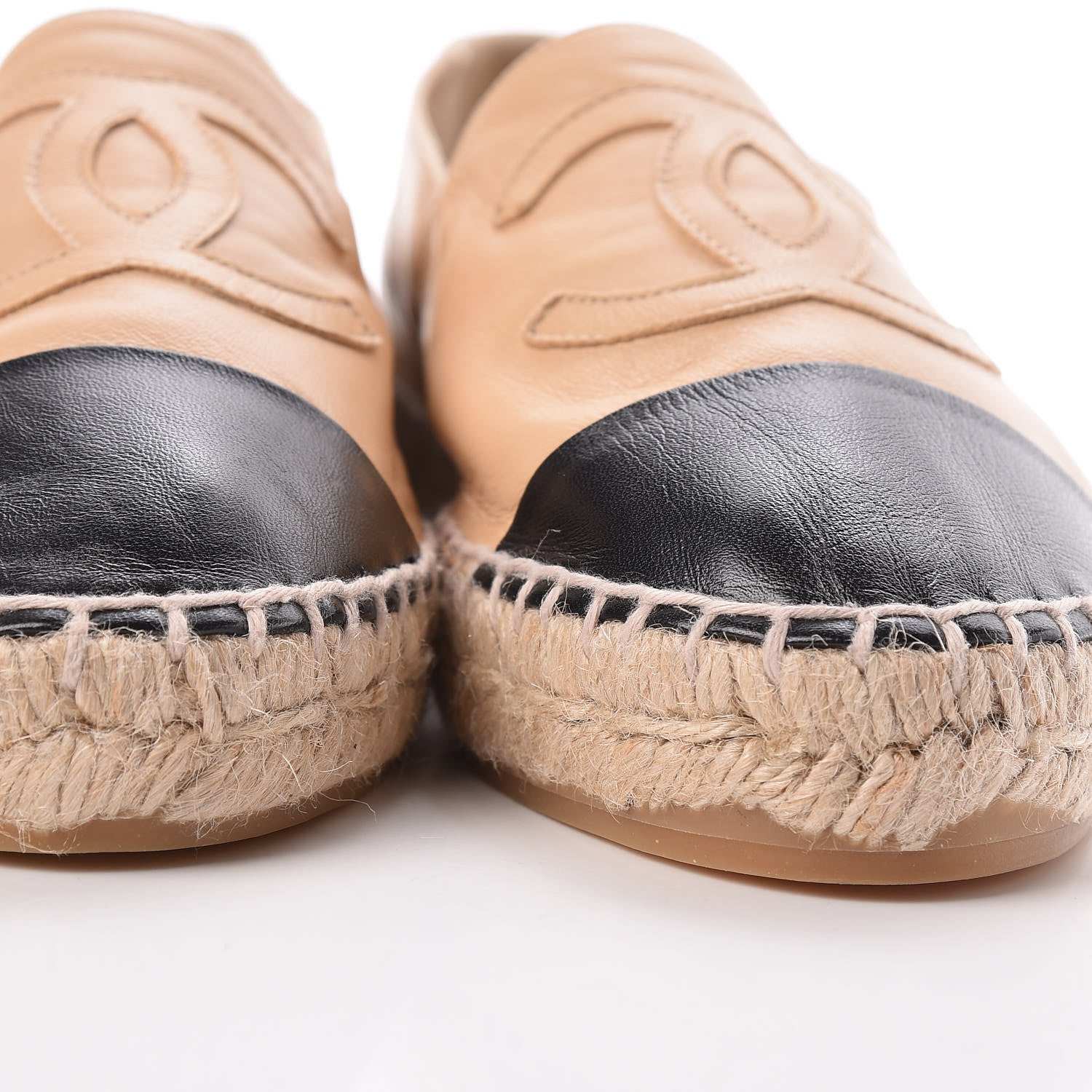 Chanel Lambskin CC Espadrilles 38 Beige Black 11 of 12