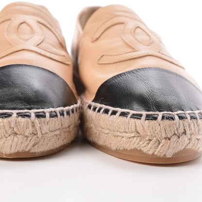 Chanel Lambskin CC Espadrilles 38 Beige Black 11 of 12