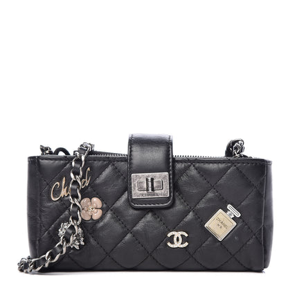 Chanel Aged Calfskin Lucky Charms 2.55 Reissue Mini Clutch With Chain Black 1 of 11