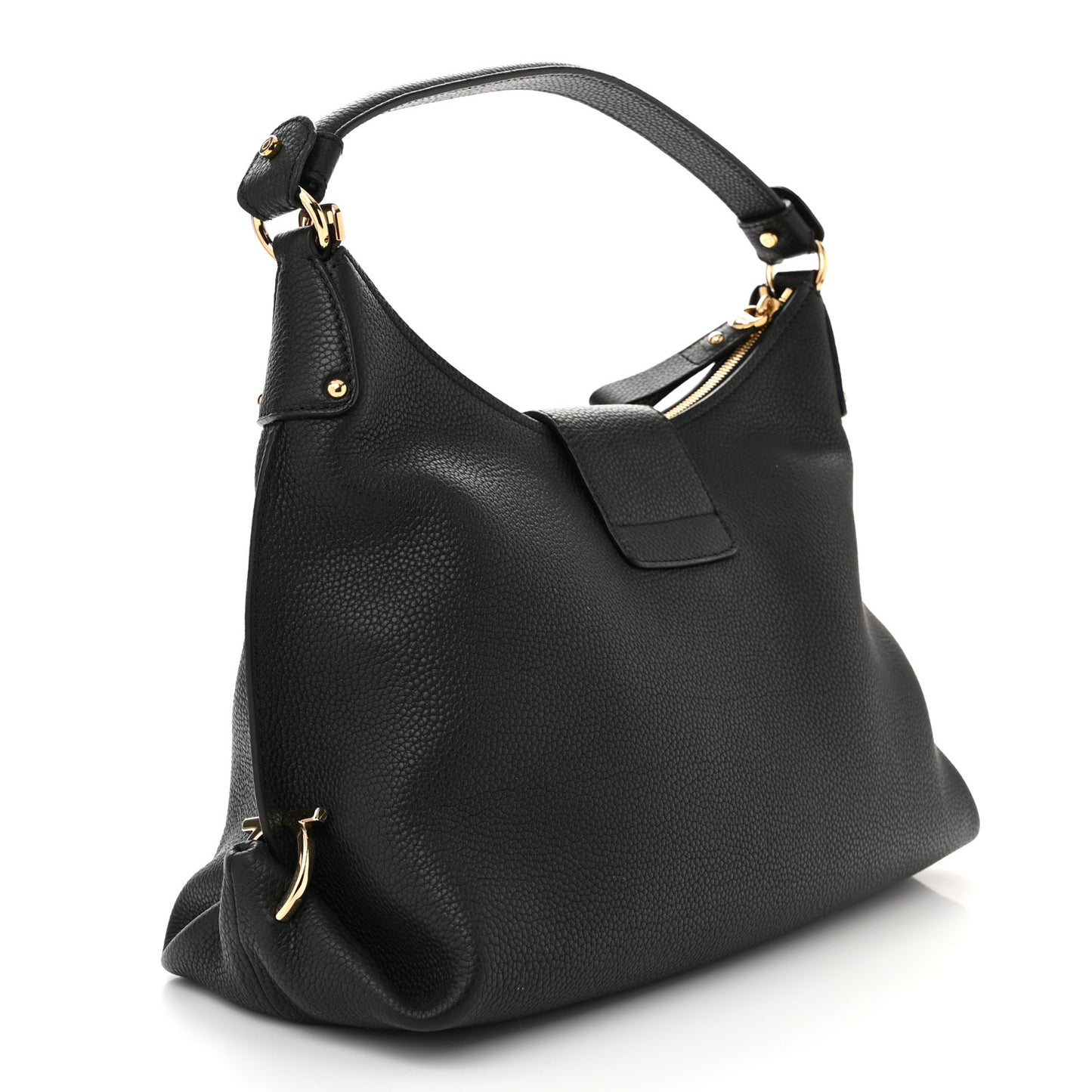 Calfskin Fanisa Gancini Hobo Black