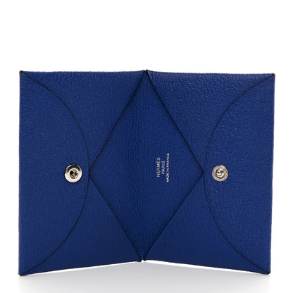 Hermes Chevre Mysore Calvi Card Case Bleu Electrique 5 of 9