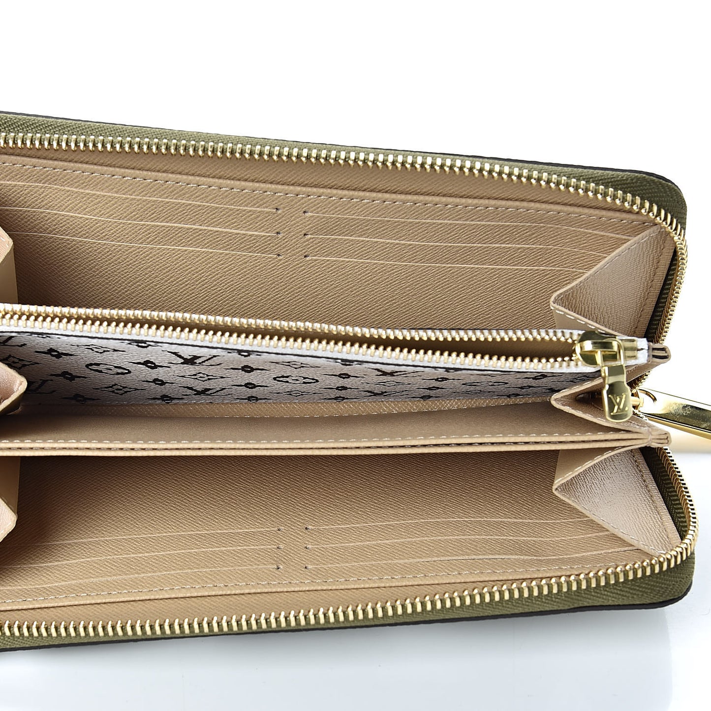 Monogram Giant Zippy Wallet Kaki White