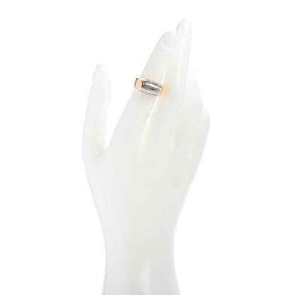 Bulgari 18K White Yellow Gold Tronchetto Logo Ring 50 5.25 2 of 5