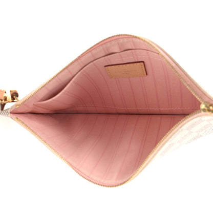 Louis Vuitton Damier Azur Neverfull MM GM Pochette Rose Ballerine 5 of 9