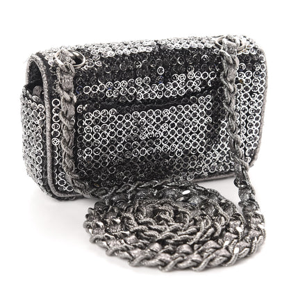 Chanel Sequin Micro Flap Dark Silver 3 of 12