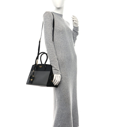 Prada Saffiano City Calfskin Medium Esplanade Tote Mercurio Black 2 of 11