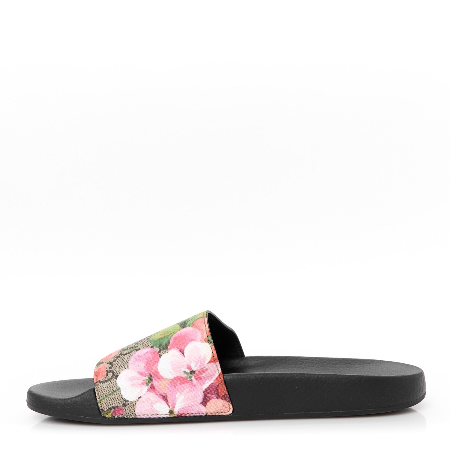 Gucci GG Supreme Monogram Blooms Slide Sandals 38 Beige Multicolor 1 of 9