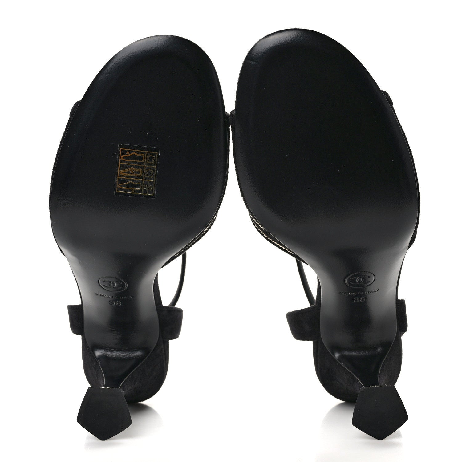 Chanel Suede Kidskin Chain Sandals 38 Black 5 of 9